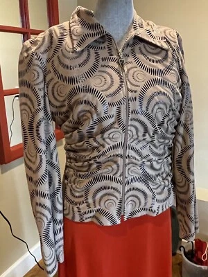 Chaqueta Top JOSEPH RIBKOFF Cremallera Talla 8 Detalle Reflectante Imitación Gamuza Foto 1 de 4