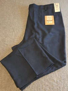 NWT Haggar Pants Cool 18 Performance 46x32 Blue Dress Big And Tall Pleated - Picture 1 of 13