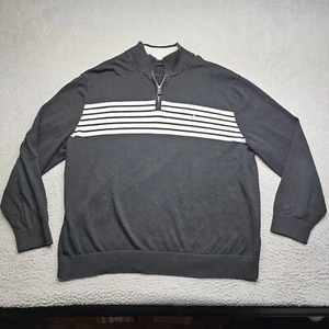 Nautica Pullover Mens XXL Striped Long Sleeve 1/4 Zip High Collar Sweater - Picture 1 of 17