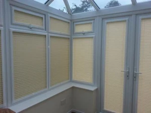 PERFECT FIT PLEATED BLINDS FOR CONSERVATORY WINDOWS & DOORS CREAM, WHITE, BEIGE - Picture 1 of 12
