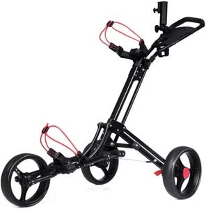 3-Rad Golftrolley Golfwagen Golfcaddy Golf Push Cart Schiebewagen klappbar - Bild 1 von 9