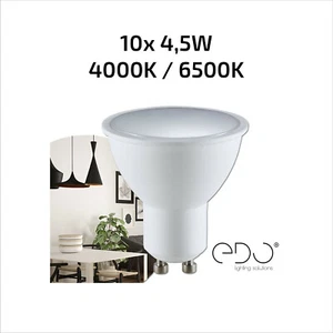 10er Set LED Leuchtmittel Scheinwerfer 4,5W 120° GU10 4000K / 6500K 400lm EDO - Bild 1 von 3