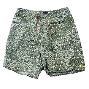 Patagonia Men’s 36 X 9 Board Surf Swim Shorts Green Yellow Drawstring - Picture 1 of 6
