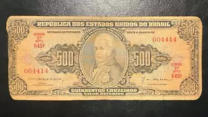 Brasil 500 cruzeiros 1955 P-164b C101 bien circulado, envío combinado - Imagen 1 de 2