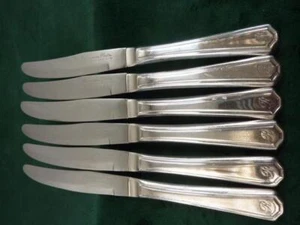 6 nice vintage Insignia plate EPNS A1 Dessert Side Knives Grecian pattern - Picture 1 of 1
