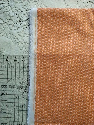 Daisy Dot Pink Emma & Mila Fabric Remnant Geometric Blender Coral Orange 25x34 - Image 1 of 4