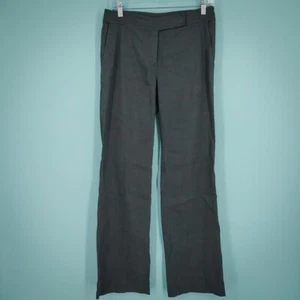 Eileen Fisher Size 6 Gray Button Zip Straight Leg Linen Viscose System Pants - Picture 1 of 6