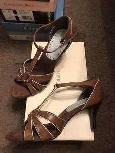 Target SANDALS MERONA NIB BROWN BLUE HEELS 6 PUMPS Shoes Zara Nine West Party - Picture 1 of 1