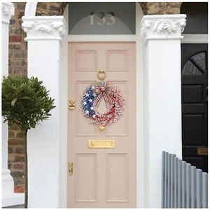 4th of July Wreath 22 inch, Patriotic Wreath for Front Door, Red White Blue W... - Picture 1 of 9