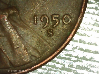 1950-S Lincoln Wheat Penny DDO L on rim #P10B4 - Image 1 of 4