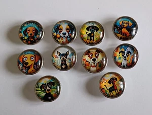 18 mm snap button jewelry charms cute dogs - Picture 1 of 11