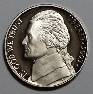 2003-S JEFFERSON NICKEL PROOF * DIREKT AUS SET * GARANTIERTER EDELSTEIN - Bild 1 von 2