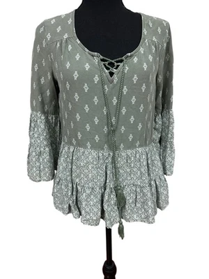 Top Mudd Mujer Talla Pequeña Manga Campana Volantes Dobladillo Borlas Juvenil Divertido Foto 1 de 4