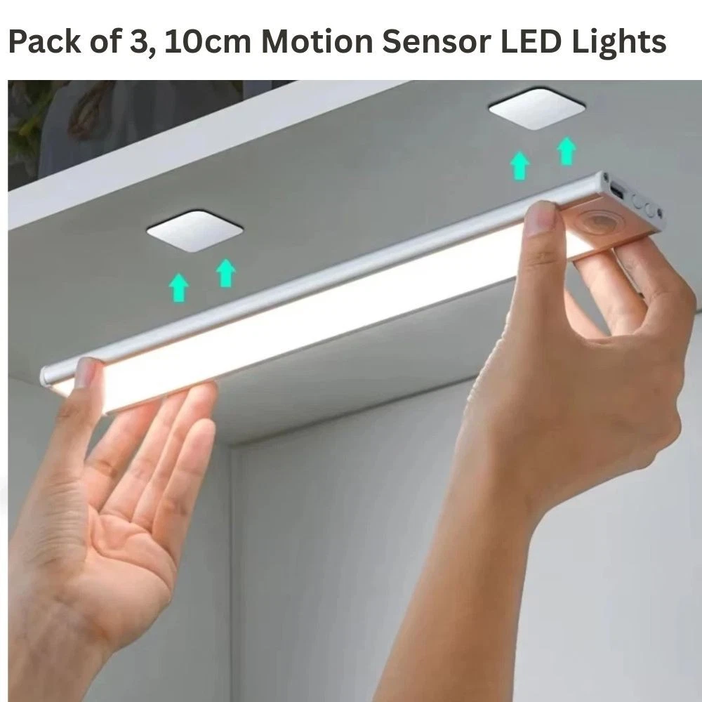Under Cabinet Lights 2-Pack - Wireless Motion Sensor LED Lights For Kitchen & Closet