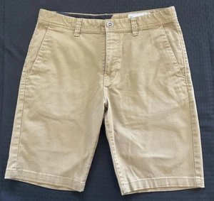 Volcom Shorts Mens 33 Khaki Beige Chino Stretch Casual Flat Front Golf Outdoor - Picture 1 of 7