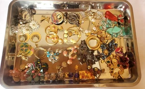 🟢 BIGIOTTERIA KITSCH GIOIELLI LOTTO COPPIE ORECCHINI VINTAGE - Foto 1 di 3