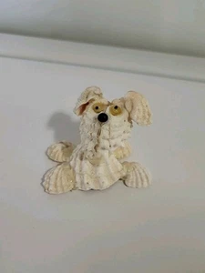 Vtg Seashell Puppy Dog Figurine 1970s Kitschy Maltese Inspired Cute/Ugly - Picture 1 of 6