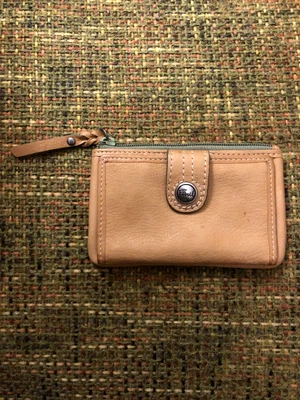 Fossil Bifold Snap & Zipper Wallet - Yellow Leather w/ Floral Interior - Image 1 of 4