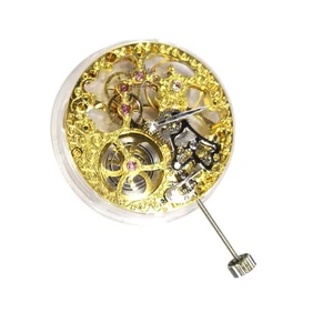 17 Jewels Hand Winding Skeleton Gold Plated Movement Accessories For ETA 6497 - Picture 1 of 12