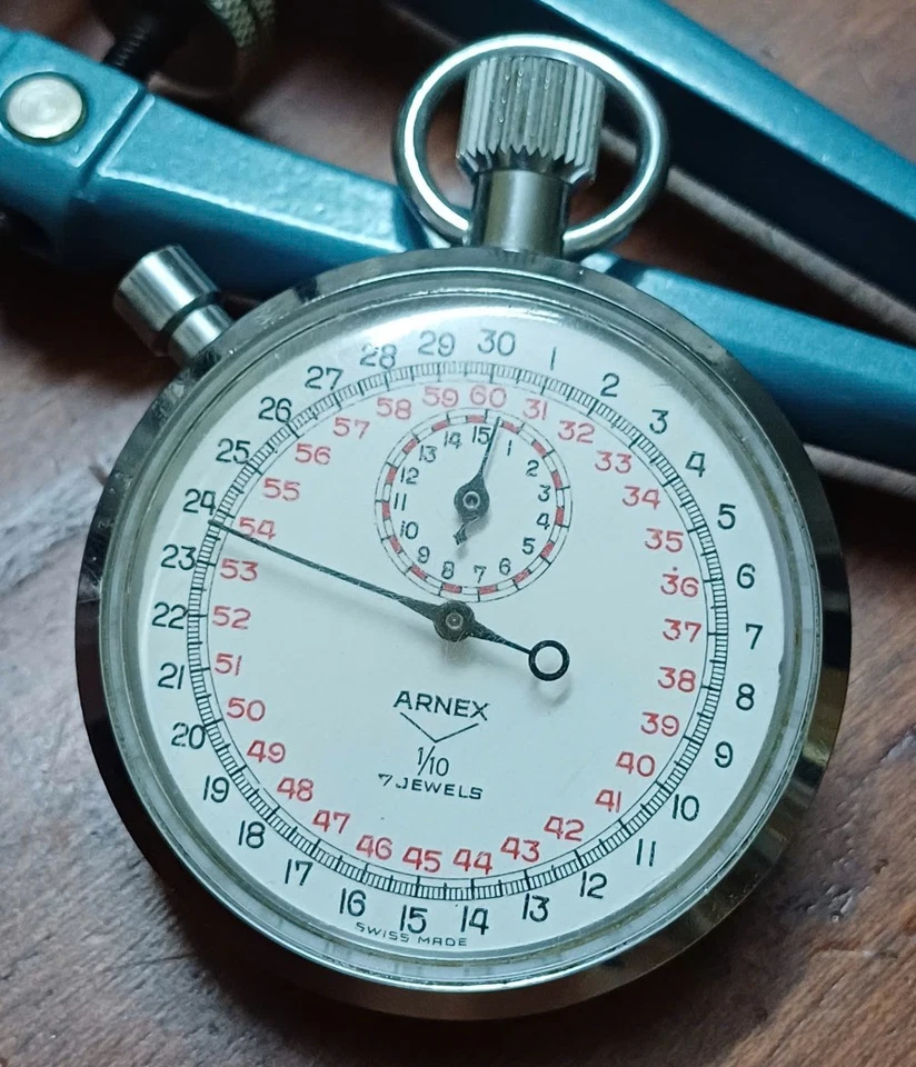 Temporizador mecánico deportivo Arnex 1/10 7J hecho en Suiza (1665) Foto 1 de 4