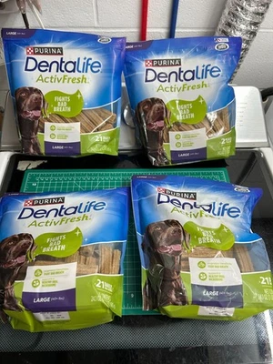 DENTALIFE 4-pack lot Purina ActivFresh Dental Chews Large Dog 40 lb+ Daily Dental 21 Chews