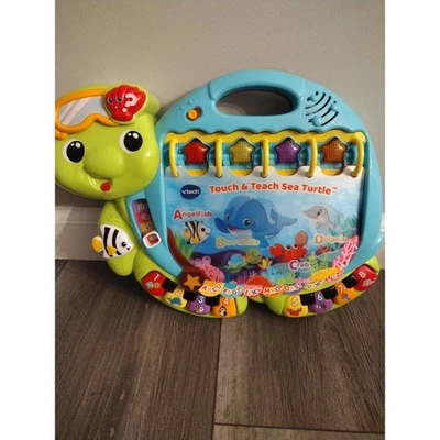 Libro de aprendizaje interactivo de tortugas marinas Vtech Touch and Teach, niño pequeño verde Foto 1 de 4