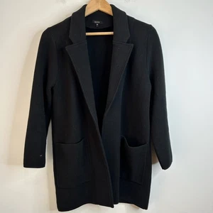 Quitte Strick Blazer Jacke Cardigan Bio Baumwolle schwarz vorne offen Damen Gr. M - Bild 1 von 8