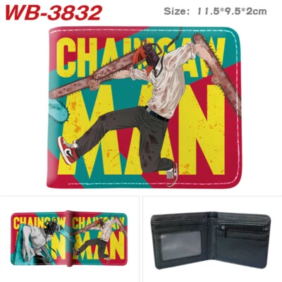 Anime Chainsaw Man Short Bifold Wallet PU Purse Unisex Card Pack Print Coin Bag - Image 1 of 4