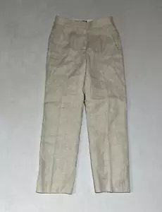 J Crew Kate Straight Leg Pant Stretch Linen Blend Womens 00 Petite Natural Beige - Picture 1 of 10