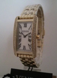 Reloj Vendoux Swarovski todo acero inoxidable ipg oro MD50105 nuevo cierre mariposa - Imagen 1 de 6