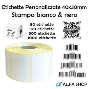 Etichette Personalizzate 40x30mm EAN, Messaggi Personali, QR Code, ASIN, Prezzi - Foto 1 di 2