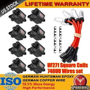 8Pcs High Performance Ignition Coil & Wire set For Chevy GMC 5.3L 6.0L 8.1L 4.8L - Picture 1 of 24