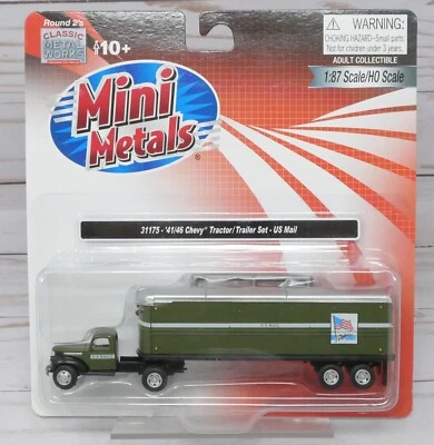 Mini-Metals 31175, '41/46 Chevy Tractor Trailer Set, US Mail, 1/87 HO Scale - Image 1 of 3