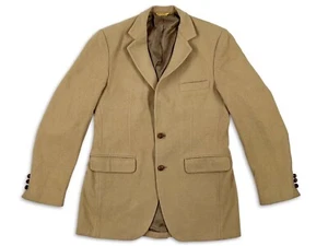 VINTAGE 1960s Camel Wool 2 Button Blazer Size 43 - Picture 1 of 17