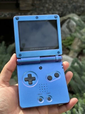 Unique Gift Chameleon Purple Blue Glossy Gameboy Advance SP IPS V2/V5 Console - Image 1 of 4