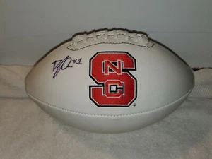 DAVID AMERSON NORTH CAROLINA STATE WOLFPACK LOGOTIPO FIRMADO FÚTBOL CON CERTIFICADO DE AUTENTICIDAD - Imagen 1 de 4