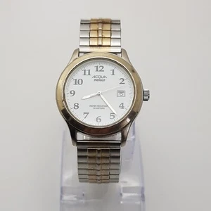Acqua Indiglo Date Quartz Analog Watch WR 30m Stainless Steel Back NEW BATTERY - Picture 1 of 11