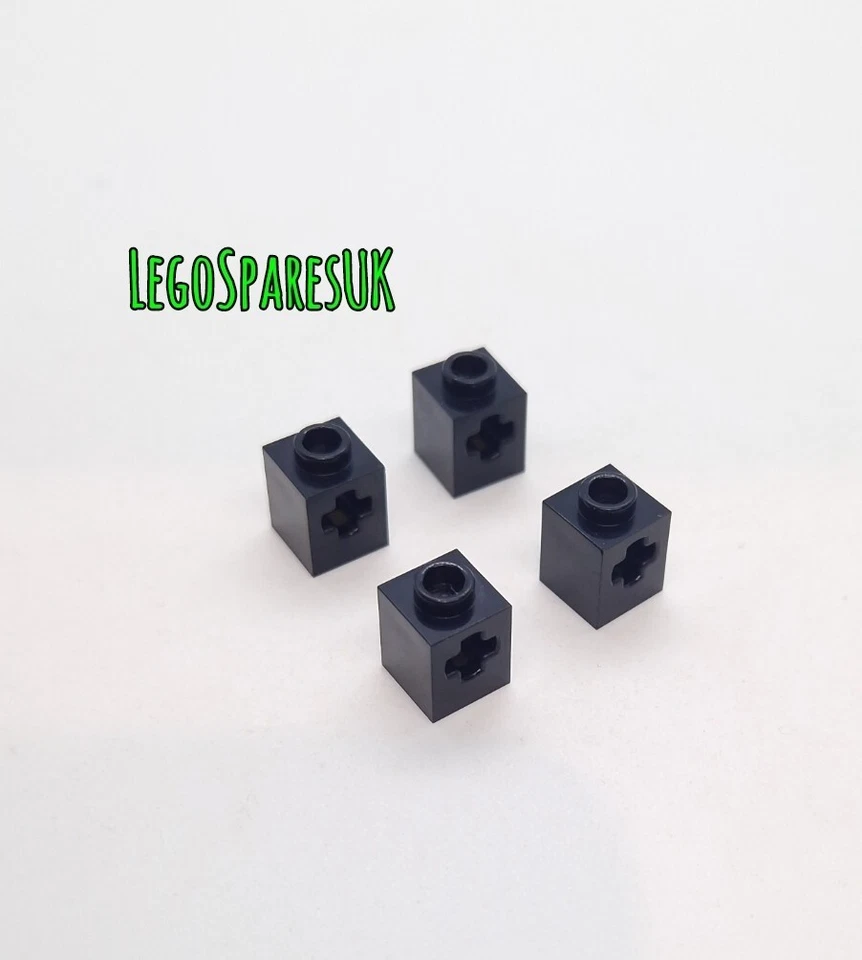 LEGO Part 6344819 / 73230 Technic Brick 1 x 1 with Axle Hole, Black. Qty x 4 - Image 1 of 1