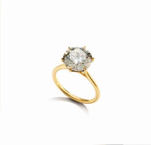 2.0ct Round Moissanite Beautiful Engagement Ring in 14k yellow gold - Picture 1 of 8