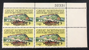 1970 Great Northwest Fort Snelling 6 Cent 6c Stamp Block of 4 Scott #1409 - Picture 1 of 5
