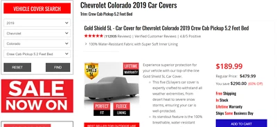 Chevrolet Colorado 2019 doble cabina platón de 5,2 ft cubierta de auto Foto 1 de 3