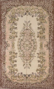 Vintage Handmade Floral Sparta Turkish Area Rug 6x10 Hand-knotted Wool Carpet - Picture 1 of 21