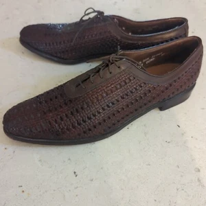 Allen Edmonds Seville 7767 Lace Up Brown Weave Size 11.5 AAA Made In USA - Picture 1 of 11