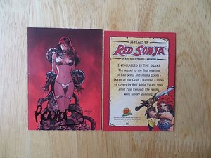 SIGNED 2009 DF 35 YEARS OF RED SONJA CARD # 56 PAUL RENAUD ART, WITH POA