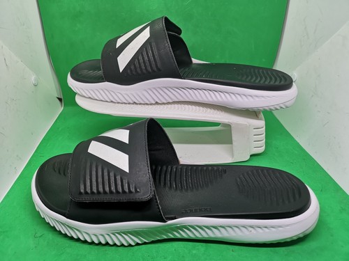 Adidas Bounce Slide sandali sportivi uomo taglia 11 nero bianco slip on