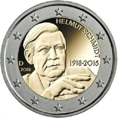 Germany - 2 Euro Commemorative 2018 Helmut Schmidt UNC  FREE SHIPPING - Image 1 of 3