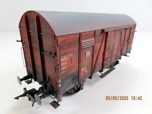 (0EY08) LENZ 42214-06 Spur 0 gedeckter Güterwagen Gr 20 der DR, patiniert W.... - Picture 1 of 10