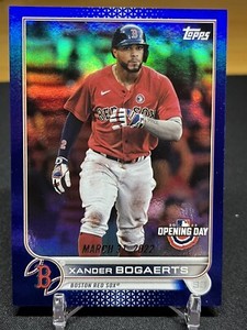 2022 TOPPS OPENING DAY BASEBALL BLUE FOIL XANDER BOGAERTS BOSTON RED SOX #173