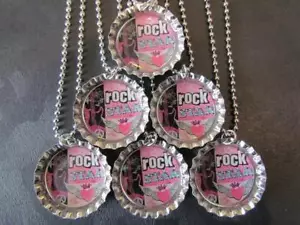 Rock Star themed necklaces / 6 individually packaged / party favors - Picture 1 of 2