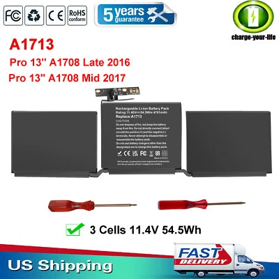 CHARGEYOURLIFE LOT A1708 A1713 Battery for MacBook Pro 13 inch Late 2016 Mid 2017 EMC 2978 3164